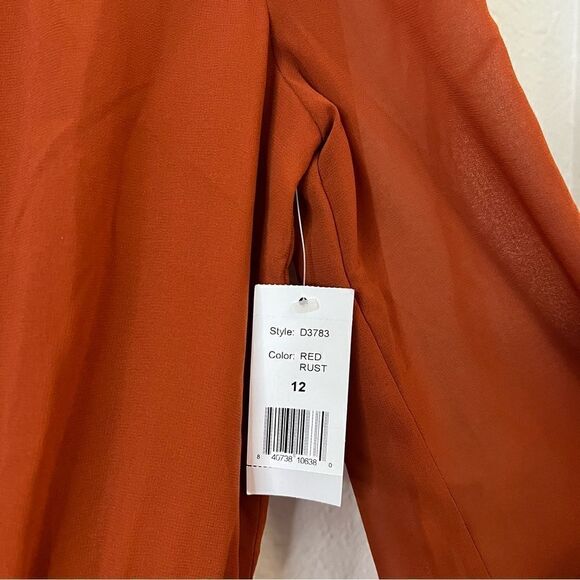 ALEXIA ADMOR Long Sleeve Fit and Flare Mini Chiffon Dress NEW Size 12 - Picture 4 of 6